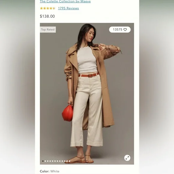 The Colette Cropped Wide-Leg Pants by Maeve: Linen Edition - Picture 4 of 4